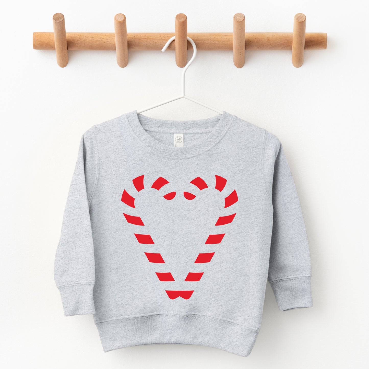 Candy Cane Heart - Toddler Graphic Sweatshirt and Youth Graphic Sweatshirt