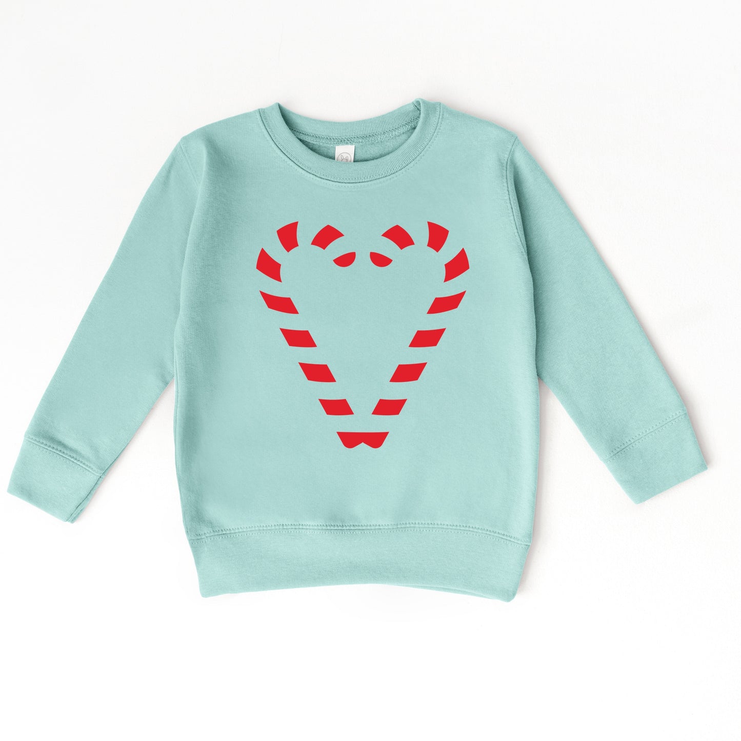 Candy Cane Heart - Toddler Graphic Sweatshirt and Youth Graphic Sweatshirt