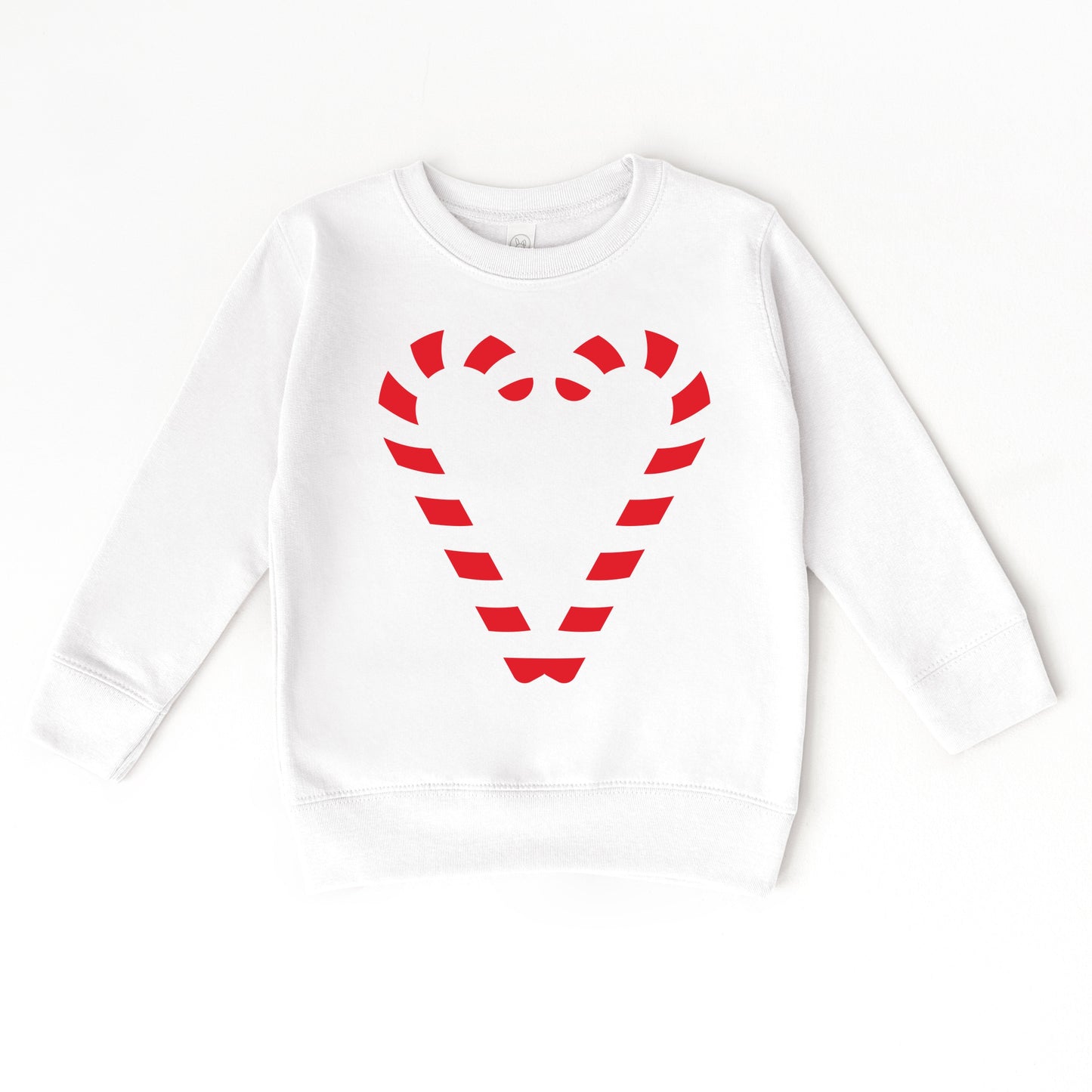 Candy Cane Heart - Toddler Graphic Sweatshirt and Youth Graphic Sweatshirt
