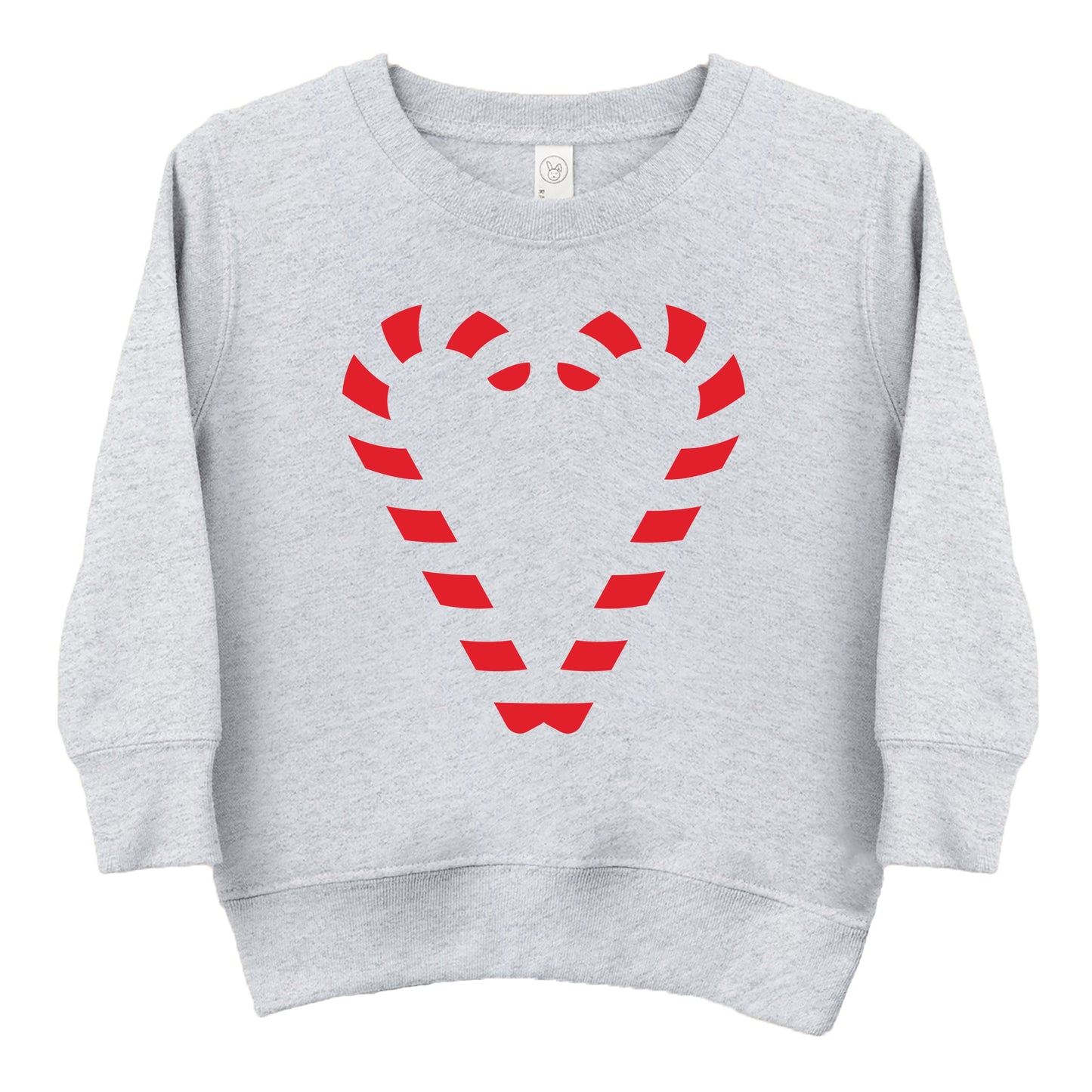 Candy Cane Heart - Toddler Graphic Sweatshirt and Youth Graphic Sweatshirt
