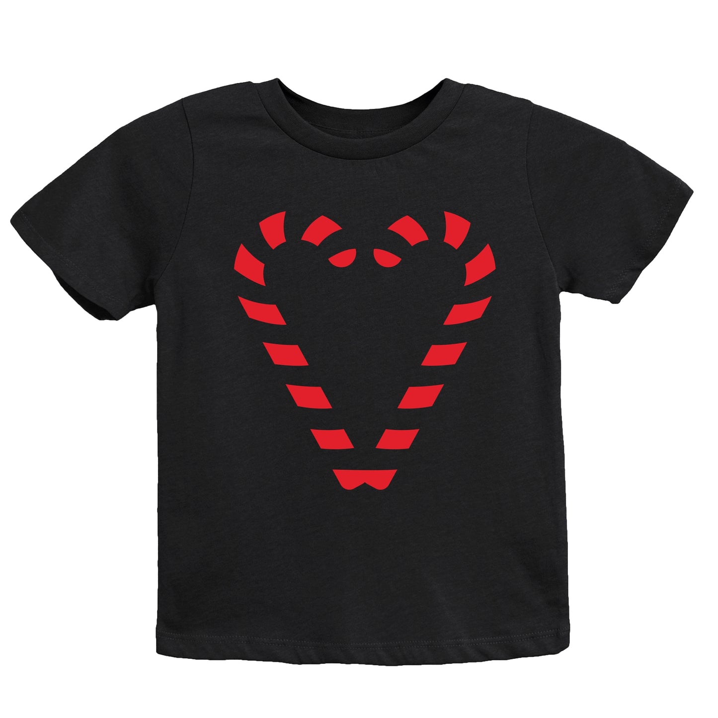 Candy Cane Heart - Youth Short Sleeve Graphic T-Shirt and Toddler Short Sleeve Graphic T-Shirt