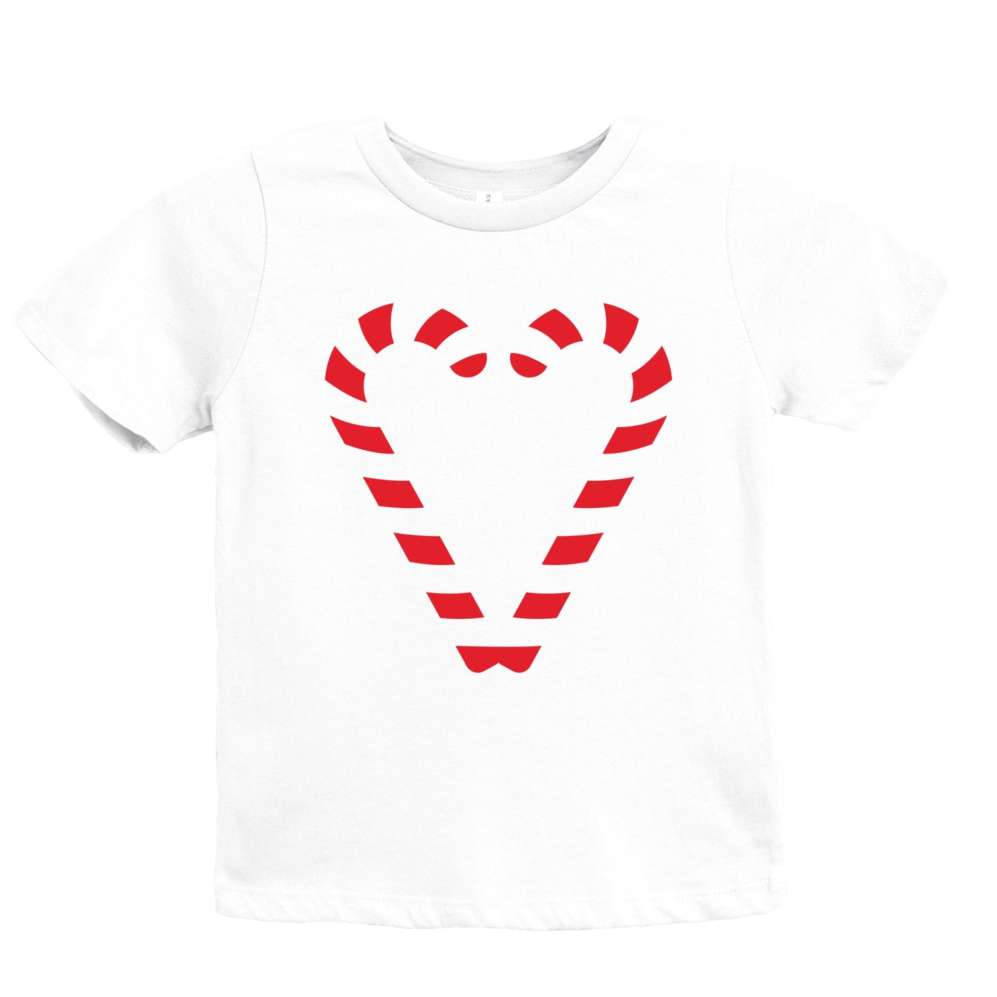 Candy Cane Heart - Youth Short Sleeve Graphic T-Shirt and Toddler Short Sleeve Graphic T-Shirt