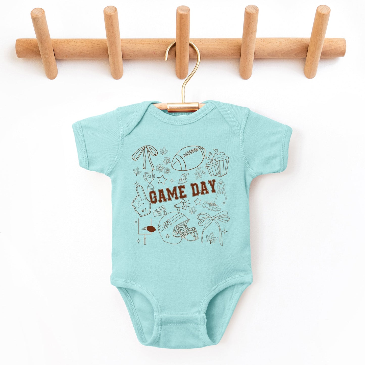 Football Game Day Collage - Baby Short Sleeve Bodysuit