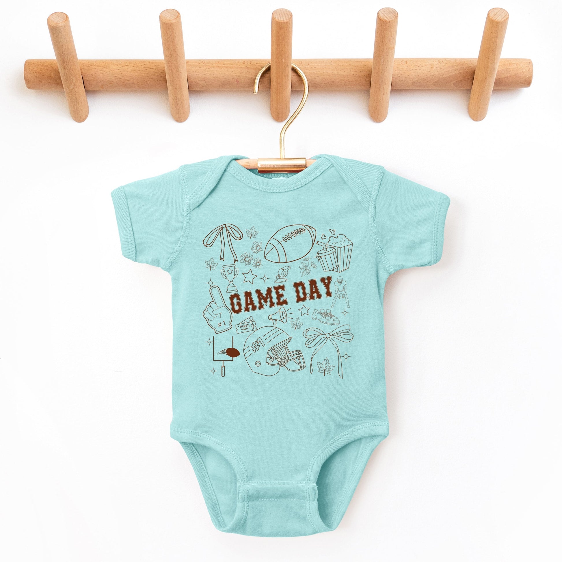 Football Game Day Collage - Baby Short Sleeve Bodysuit