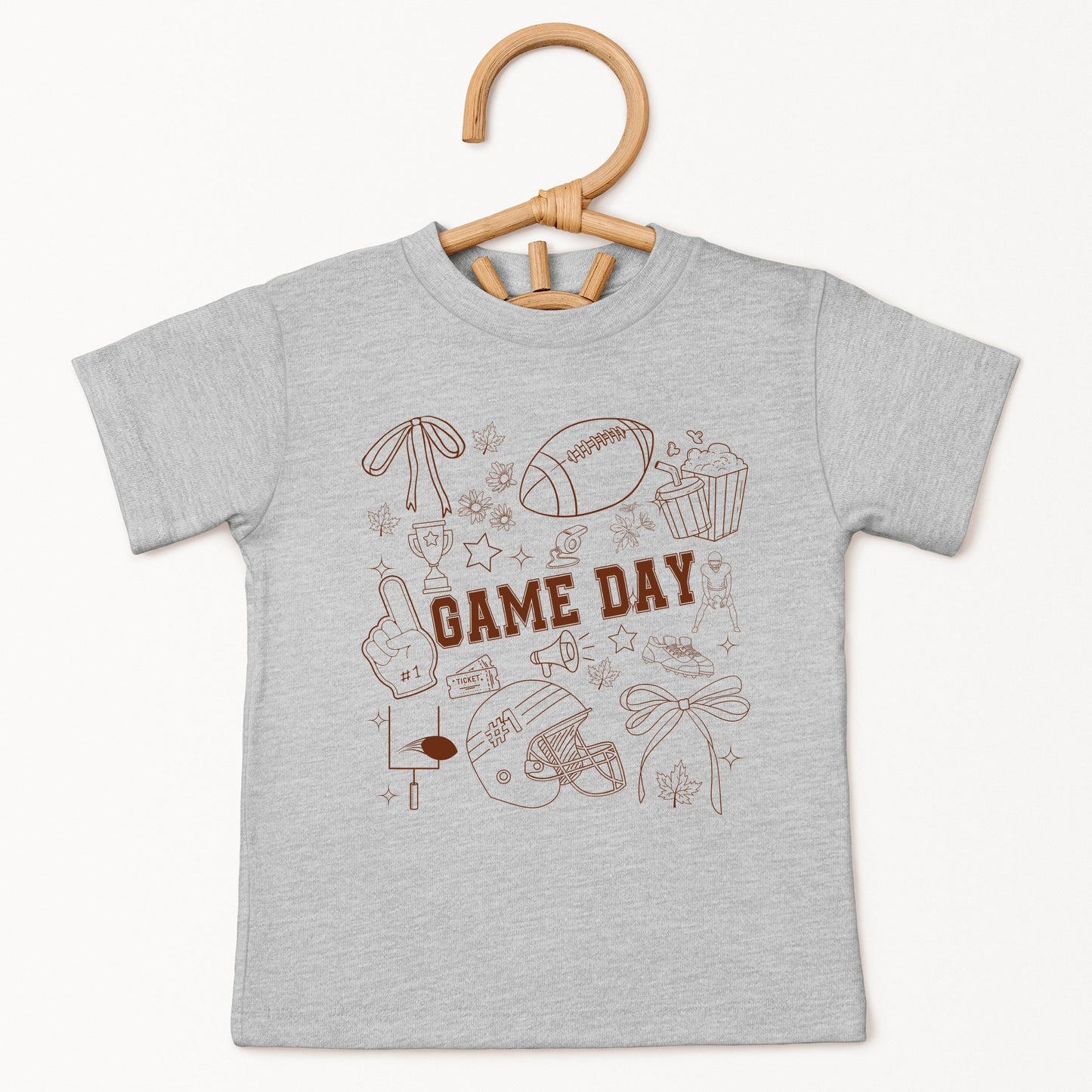 Football Game Day Collage - Kids Youth Short Sleeve Tee and Toddler Short Sleeve Tee
