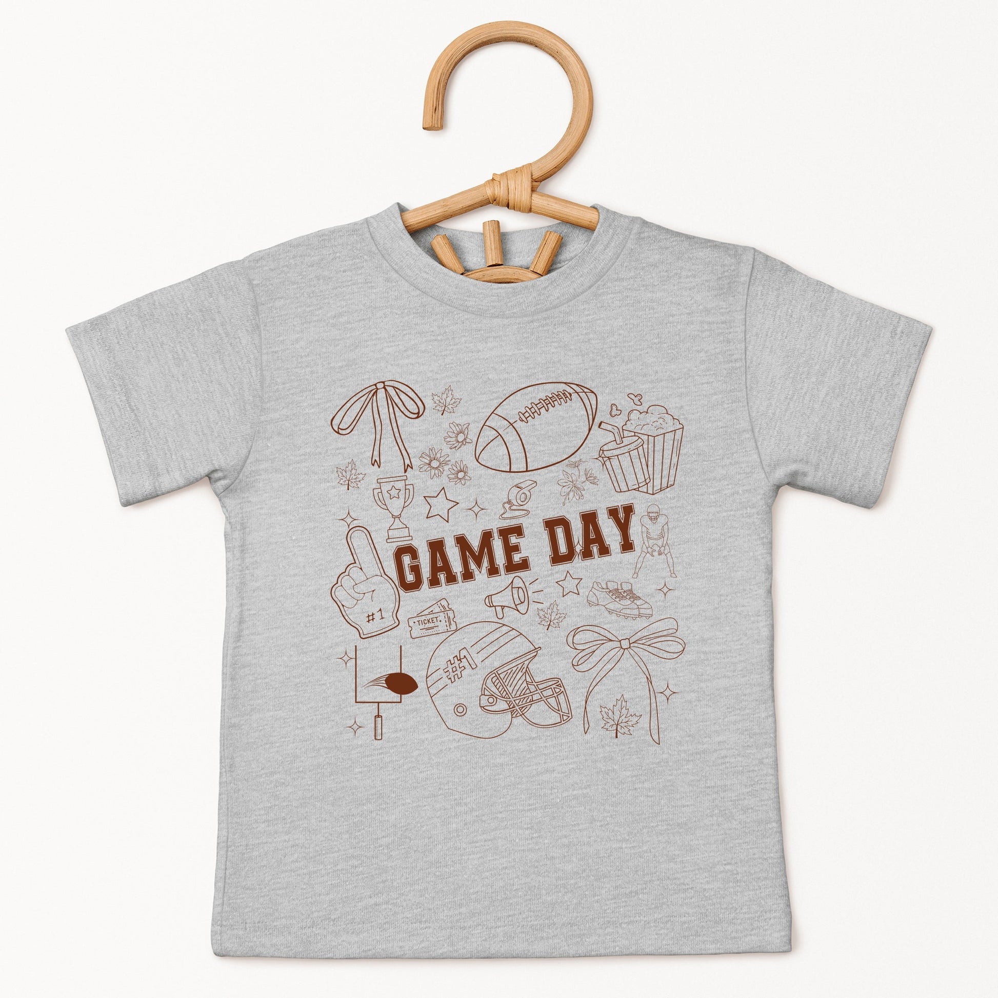 Football Game Day Collage - Kids Youth Short Sleeve Tee and Toddler Short Sleeve Tee