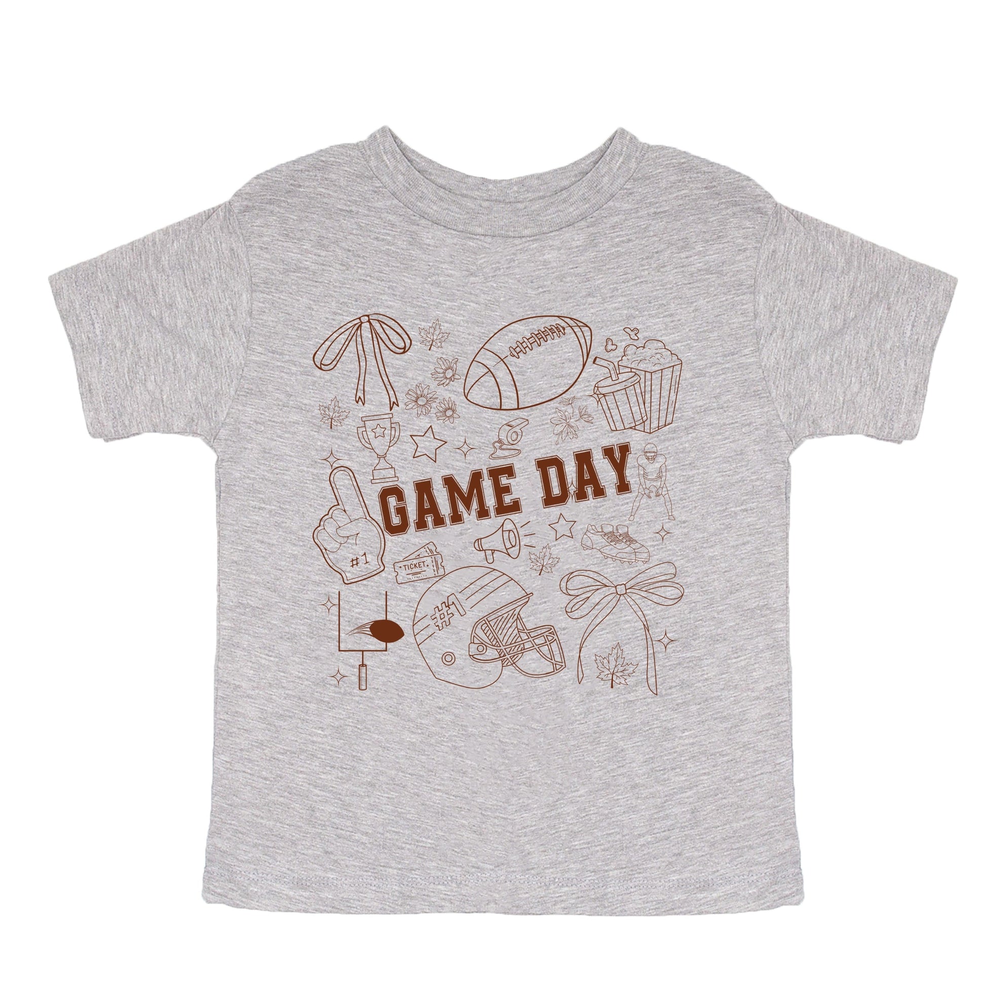Football Game Day Collage - Kids Youth Short Sleeve Tee and Toddler Short Sleeve Tee