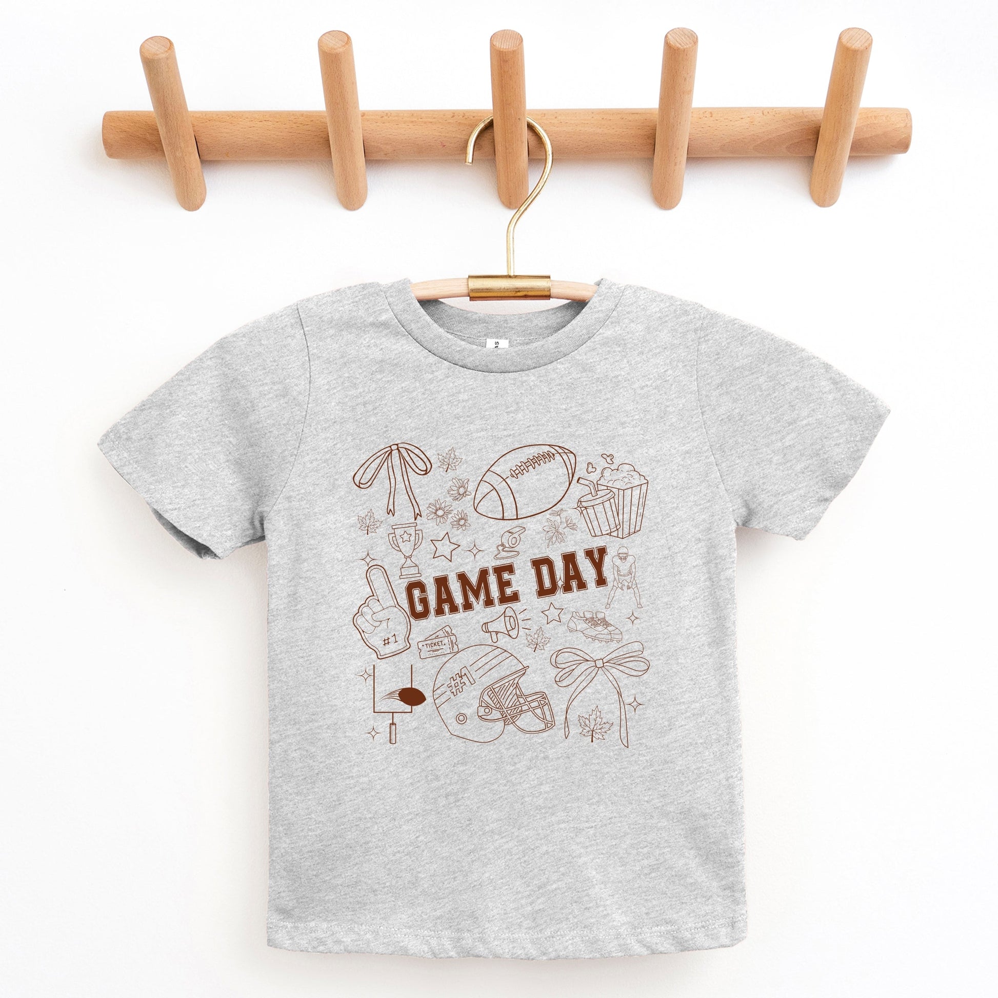 Football Game Day Collage - Kids Youth Short Sleeve Tee and Toddler Short Sleeve Tee