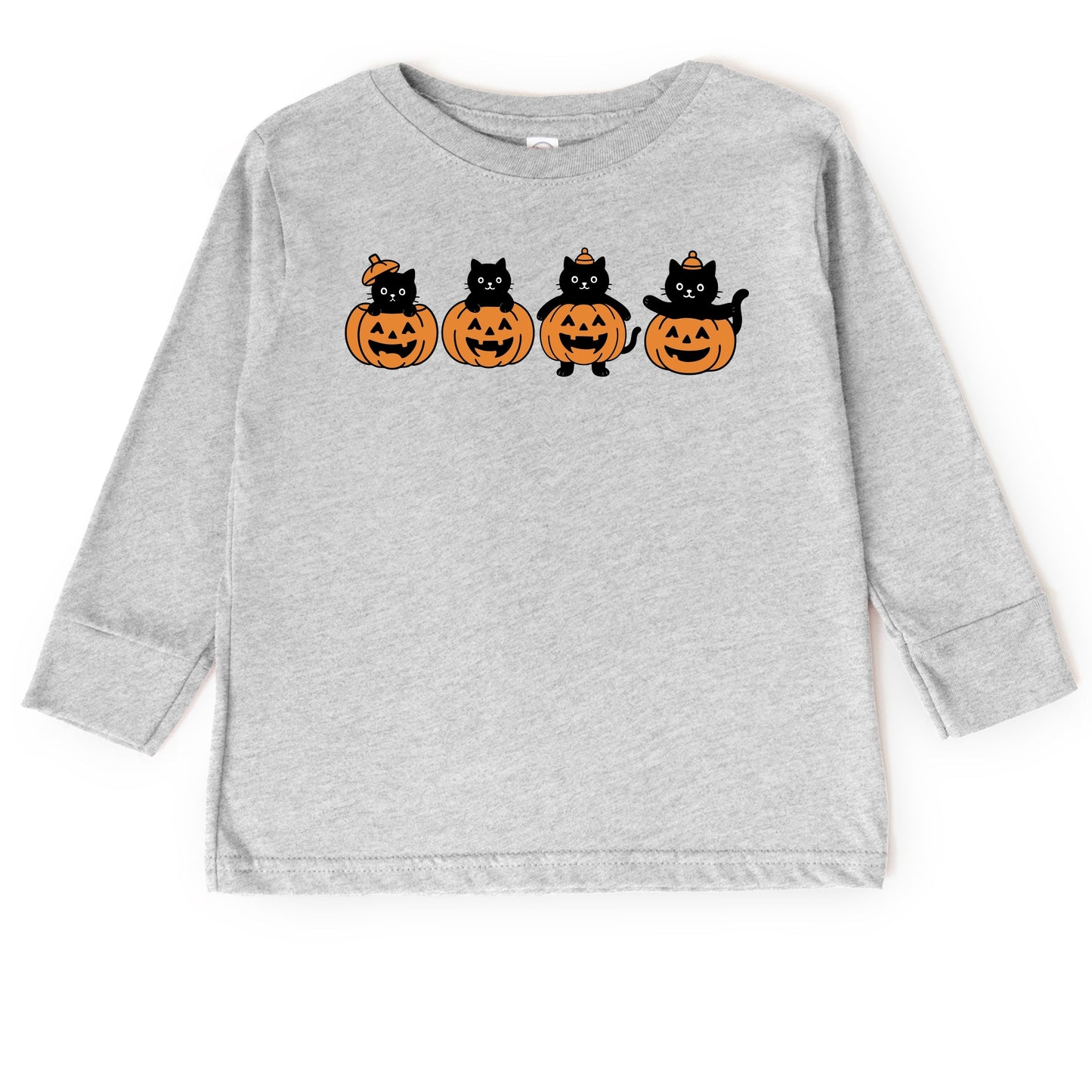 Four Black Cats Pumpkins - Toddler Long Sleeve Graphic Tee and Youth Long Sleeve Graphic T-Shirt