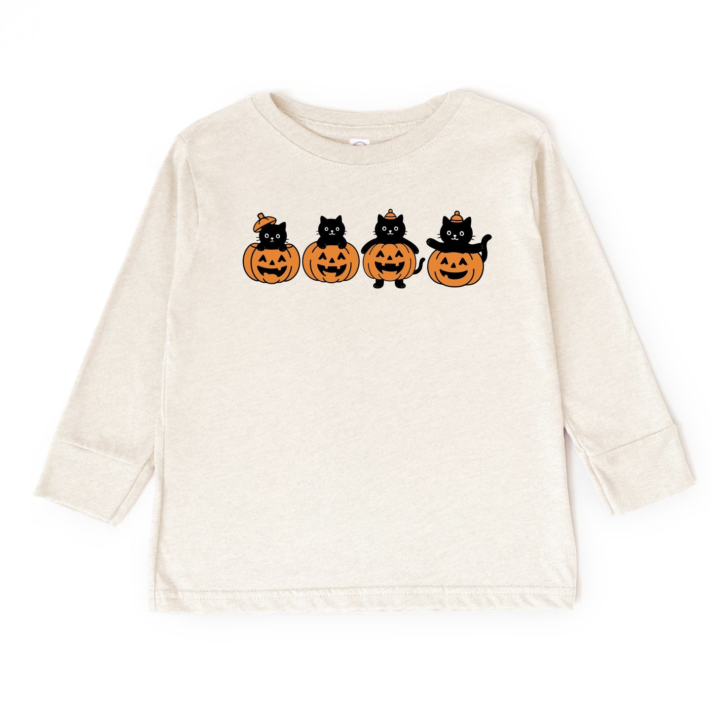 Four Black Cats Pumpkins - Toddler Long Sleeve Graphic Tee and Youth Long Sleeve Graphic T-Shirt
