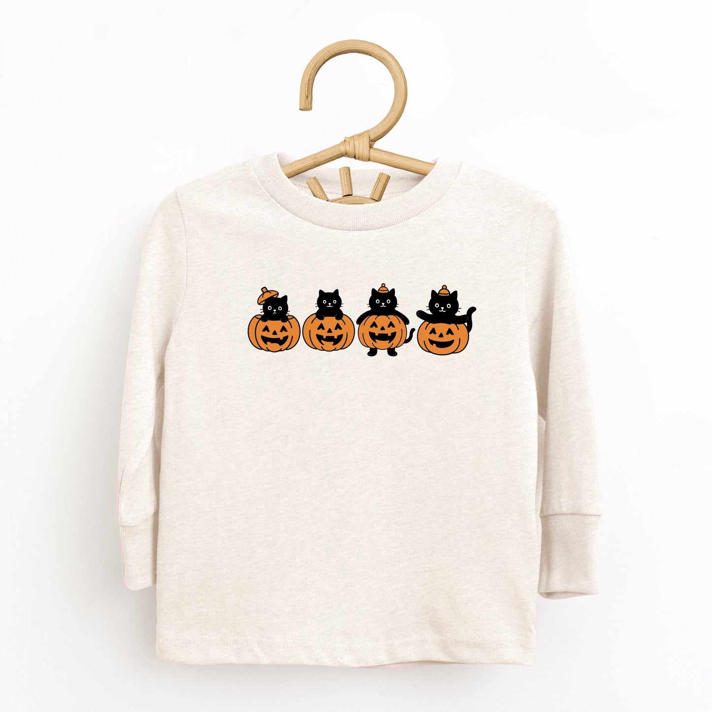 Four Black Cats Pumpkins - Toddler Long Sleeve Graphic Tee and Youth Long Sleeve Graphic T-Shirt