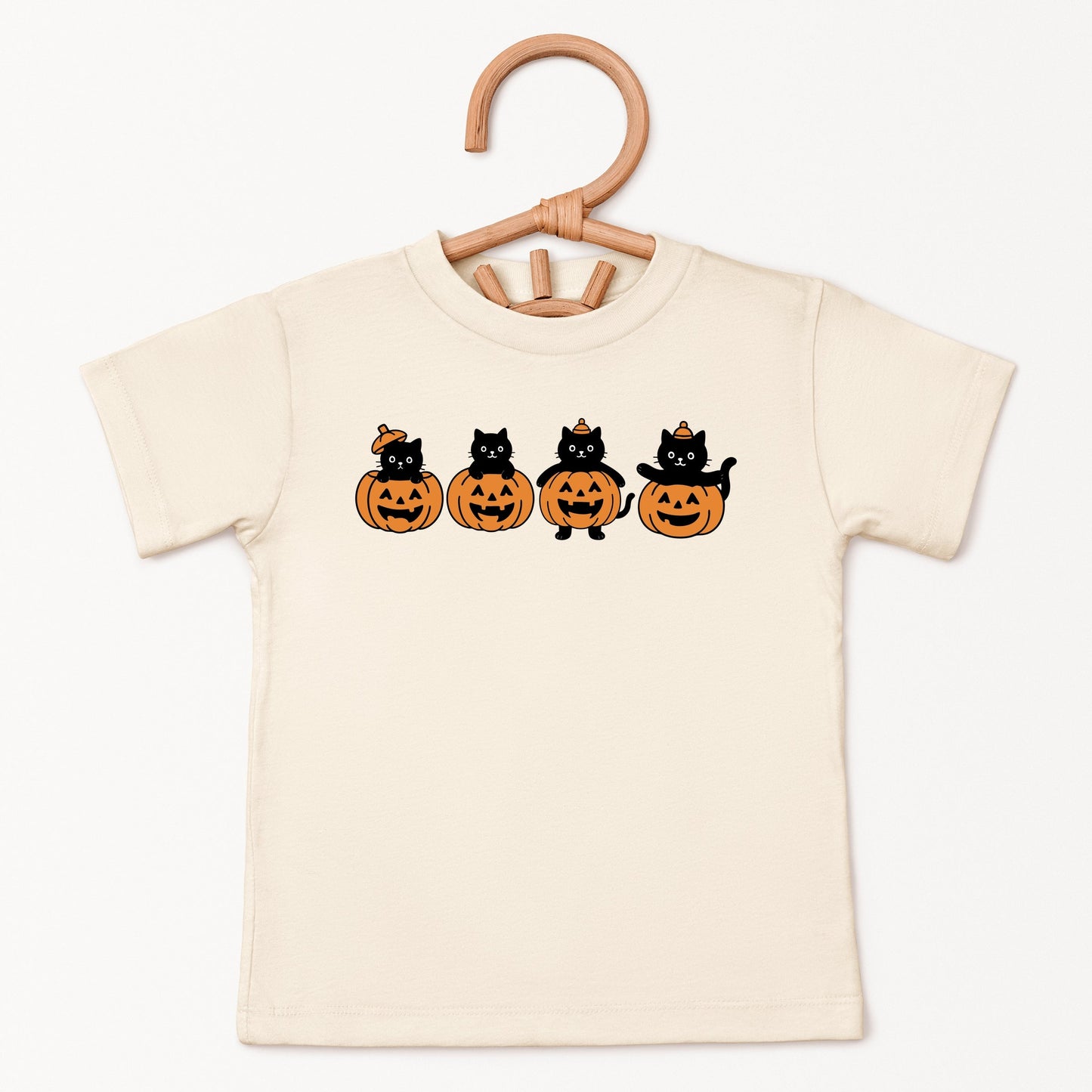 Four Black Cats Pumpkins - Youth Short Sleeve Graphic T-Shirt and Toddler Short Sleeve Graphic T-Shirt