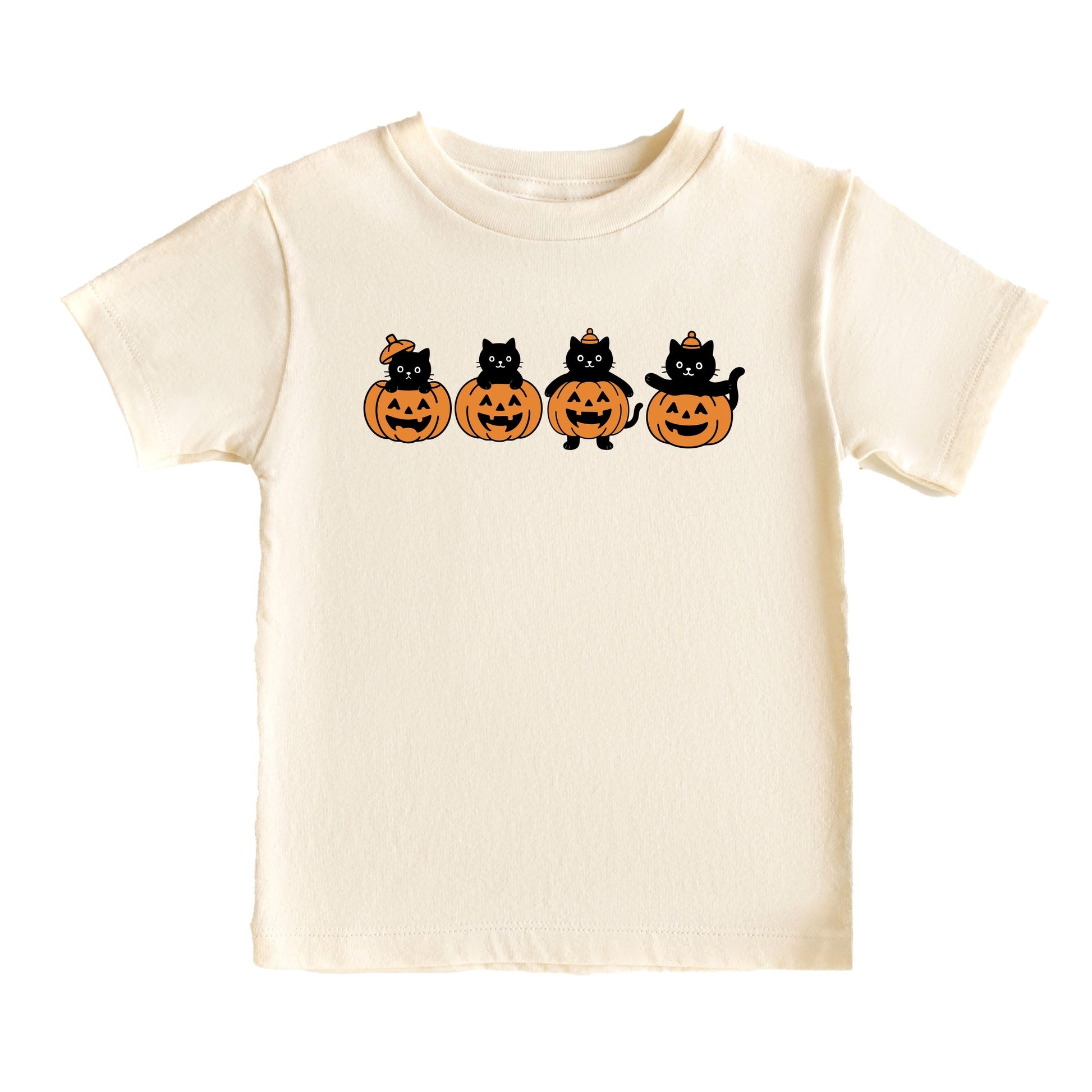 Four Black Cats Pumpkins - Youth Short Sleeve Graphic T-Shirt and Toddler Short Sleeve Graphic T-Shirt