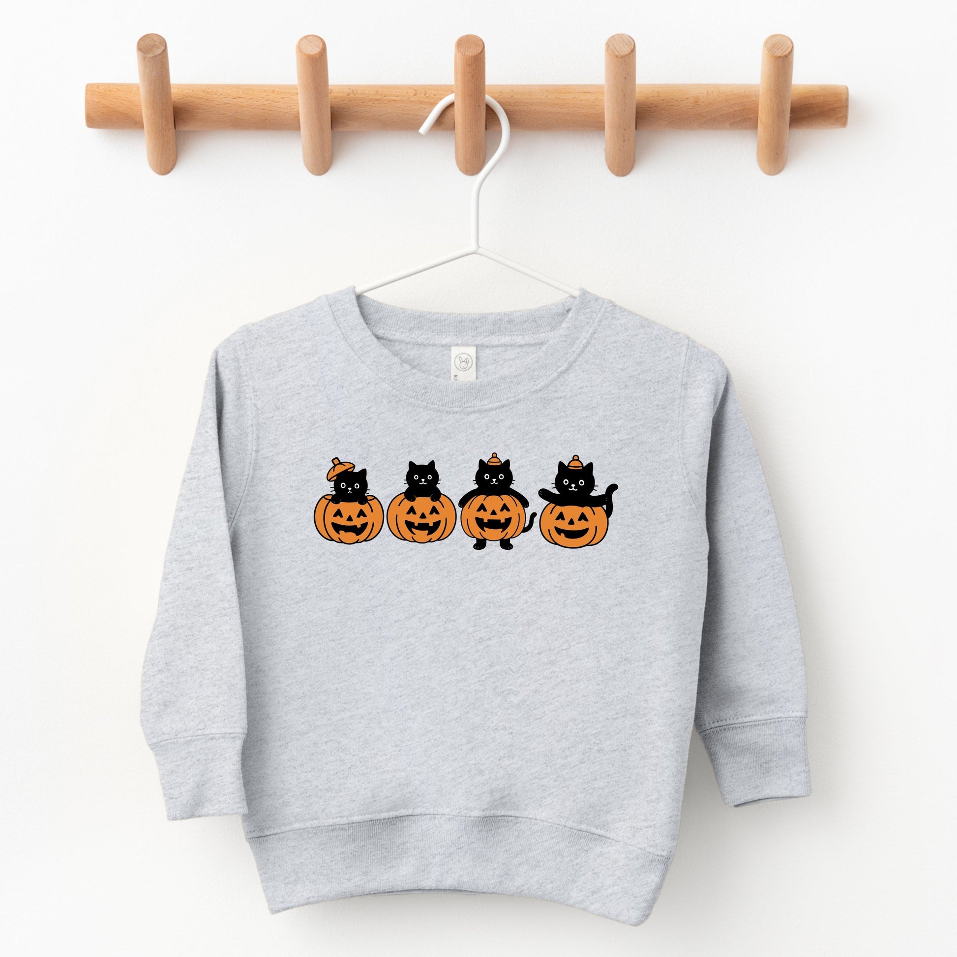 Four Black Cats Pumpkins - Toddler Graphic Sweatshirt and Youth Graphic Sweatshirt