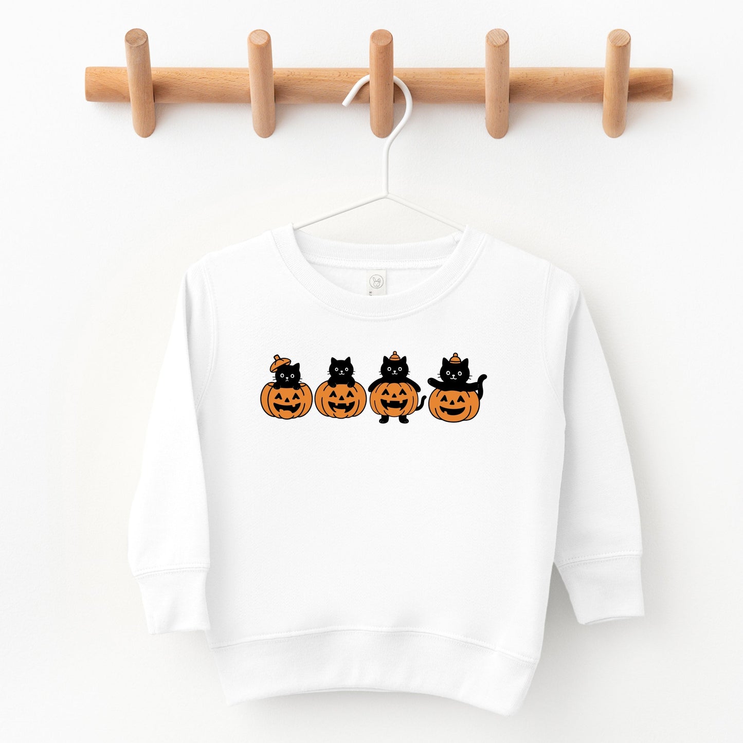 Four Black Cats Pumpkins - Toddler Graphic Sweatshirt and Youth Graphic Sweatshirt