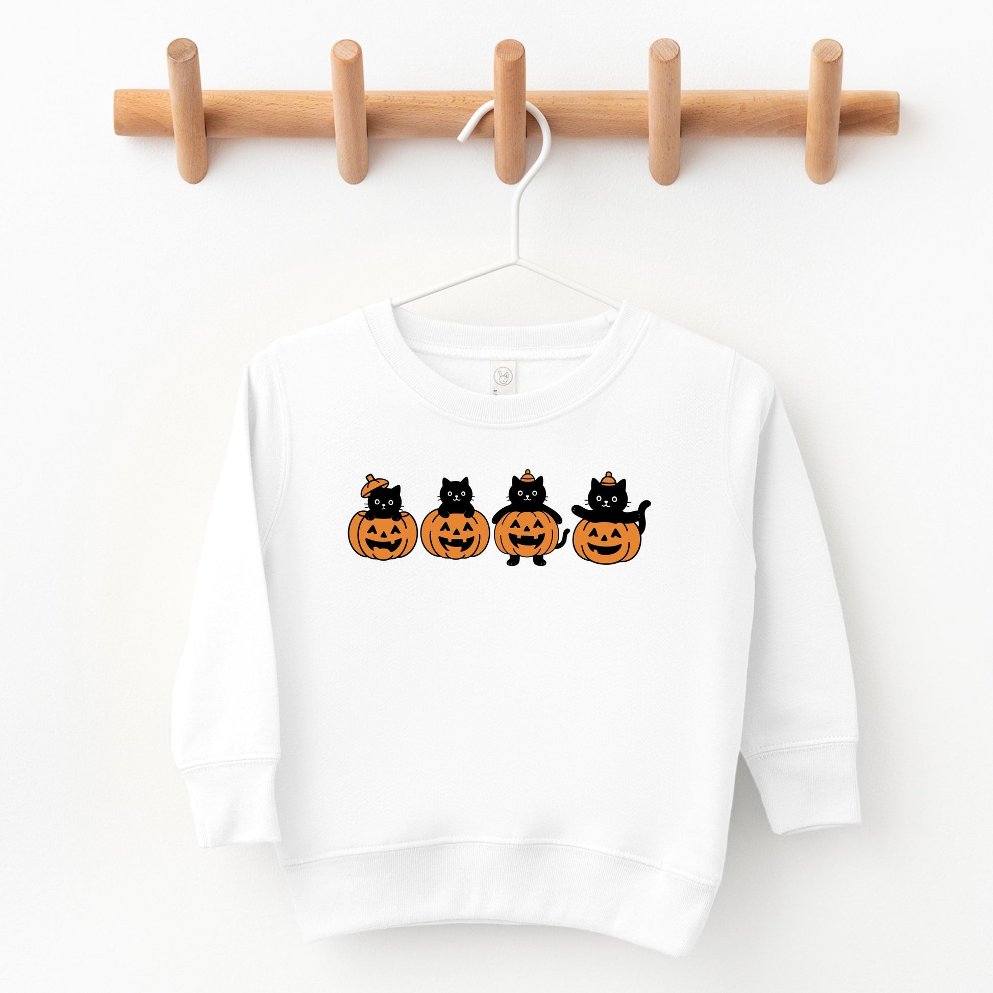 Four Black Cats Pumpkins - Toddler Graphic Sweatshirt and Youth Graphic Sweatshirt