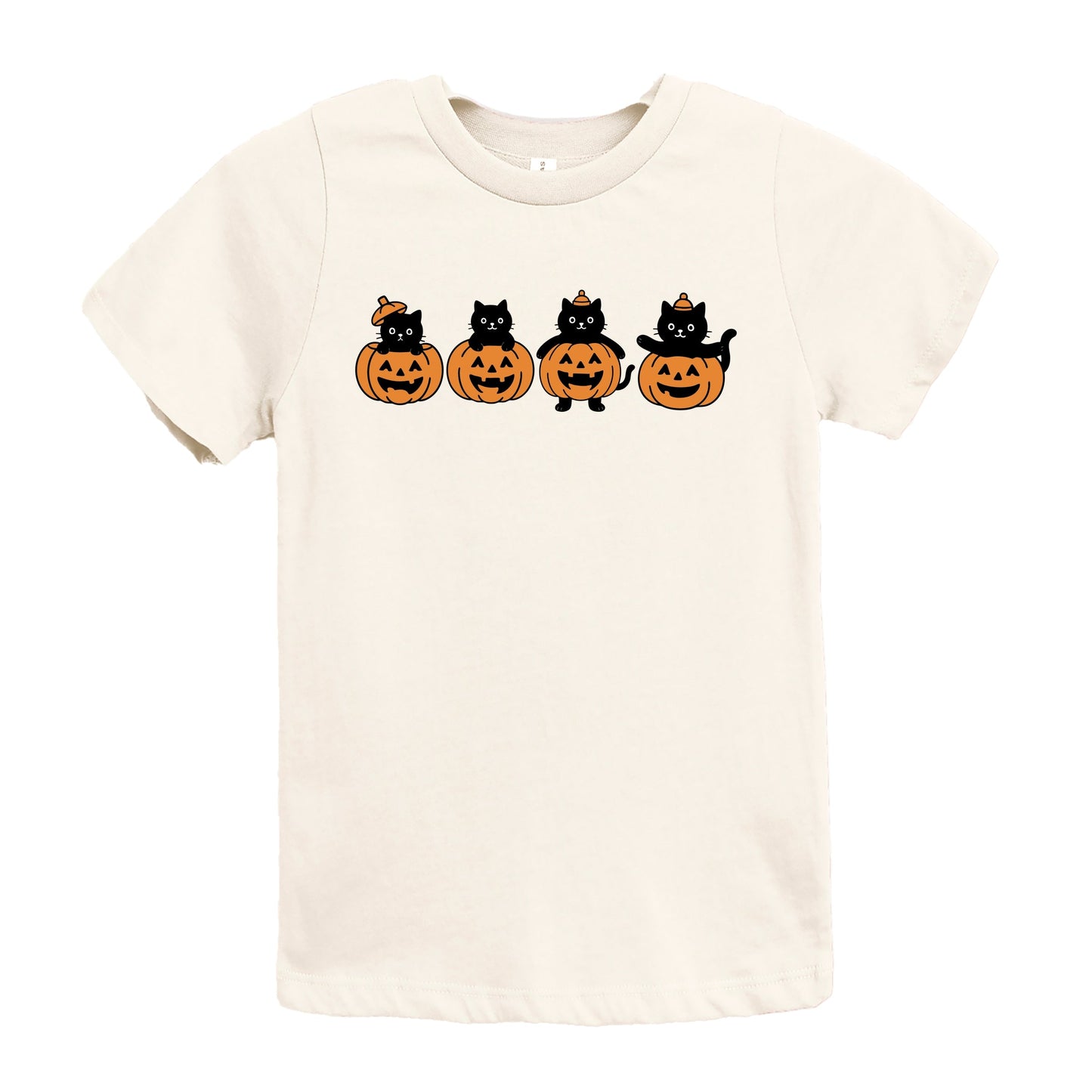 Four Black Cats Pumpkins - Youth Short Sleeve Graphic T-Shirt and Toddler Short Sleeve Graphic T-Shirt