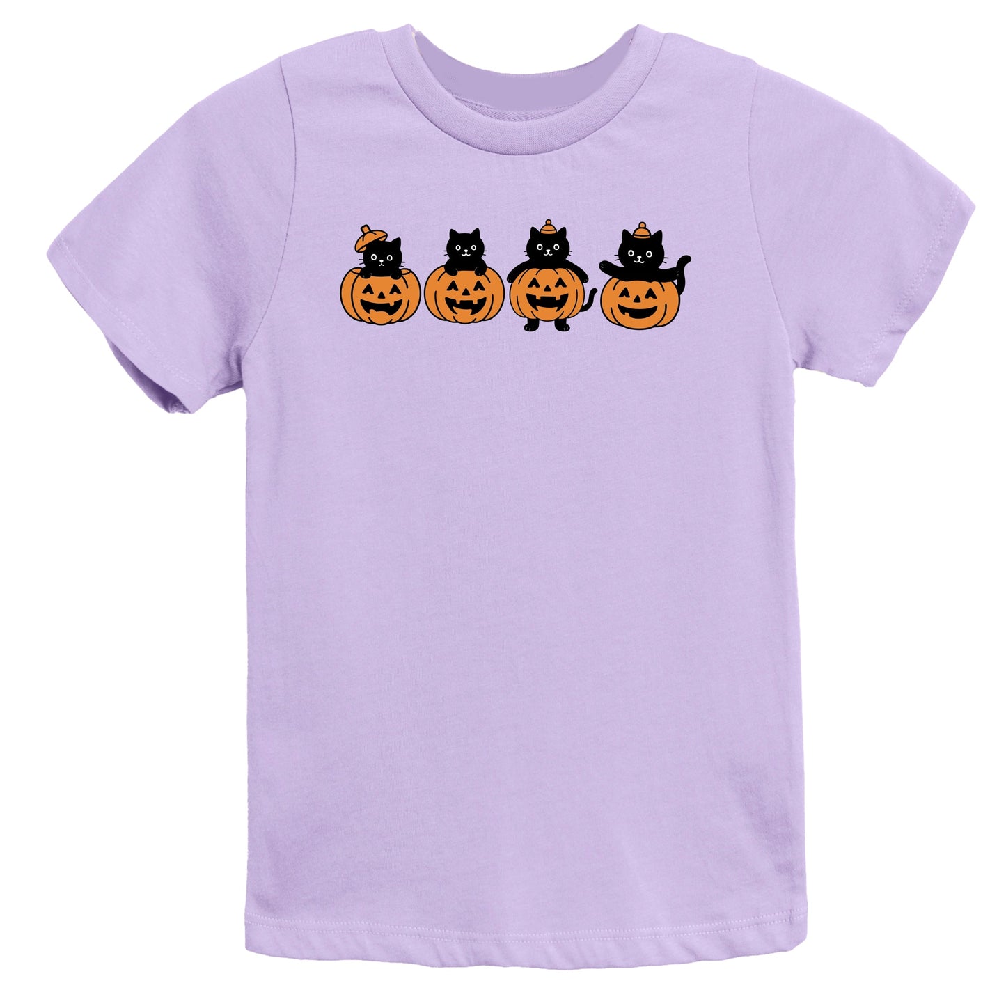 Four Black Cats Pumpkins - Youth Short Sleeve Graphic T-Shirt and Toddler Short Sleeve Graphic T-Shirt