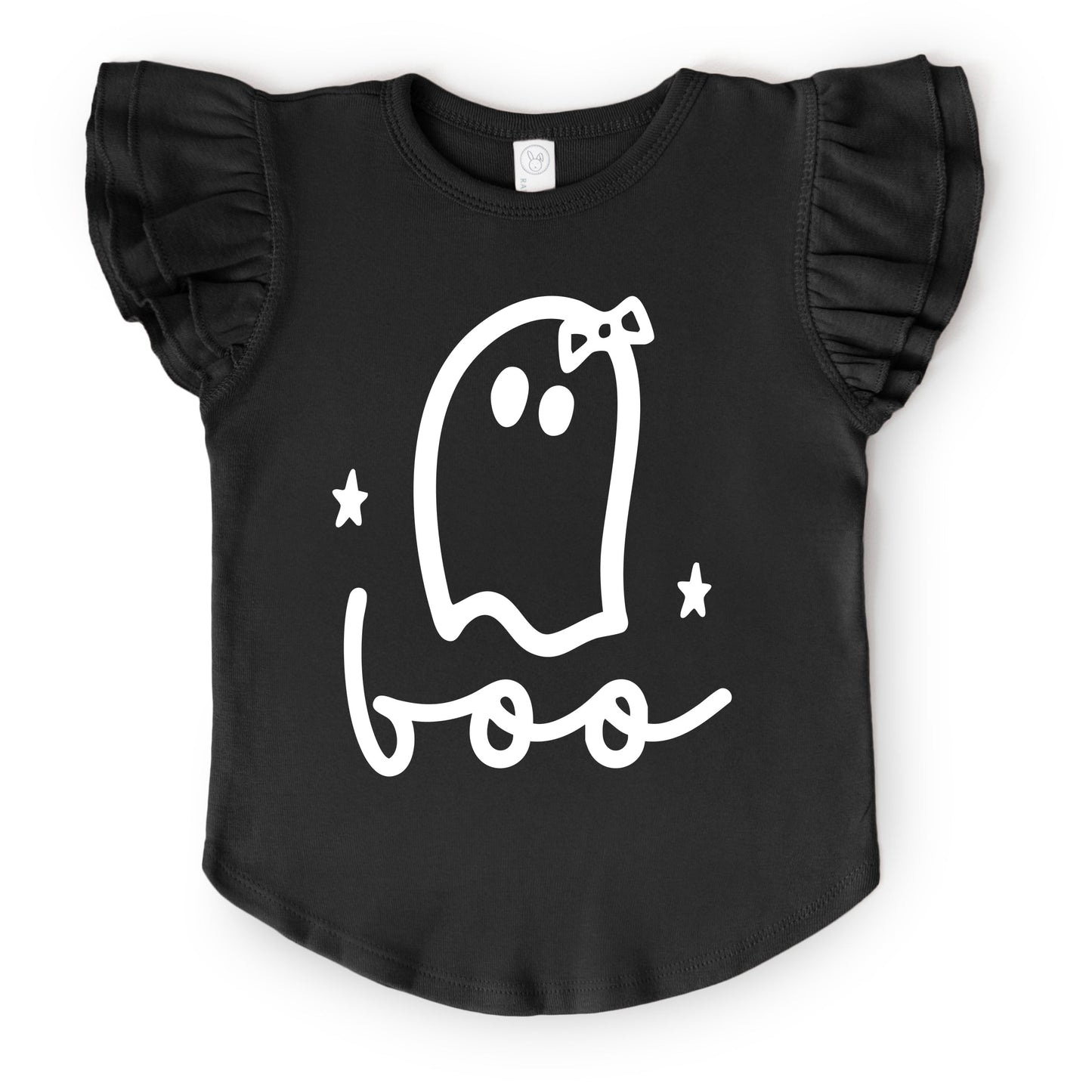 Boo Ghost Bow - Flutter Sleeve Tee