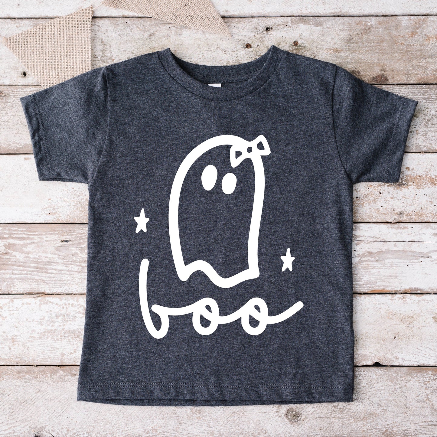 Boo Ghost Bow - Youth Short Sleeve Graphic T-Shirt and Toddler Short Sleeve Graphic T-Shirt