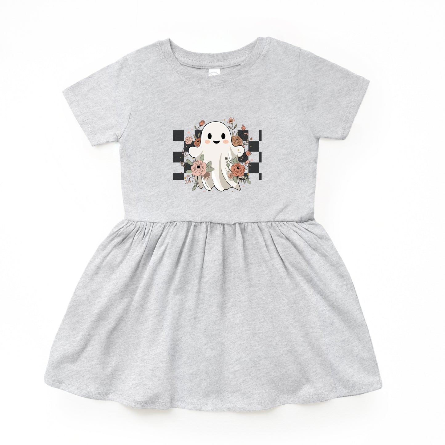Checkered Ghost Rose - Kids Toddler Dress and Infant Dress