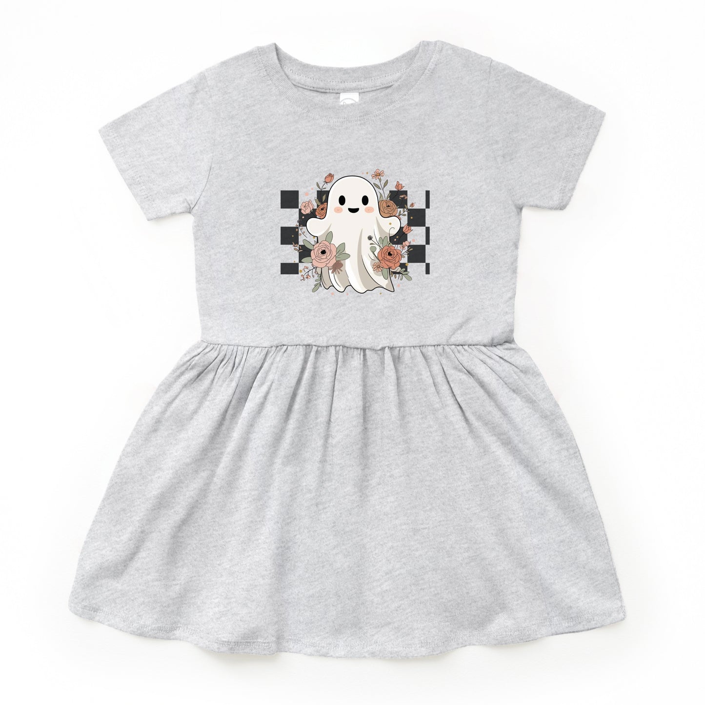 Checkered Ghost Rose - Kids Toddler Dress and Infant Dress