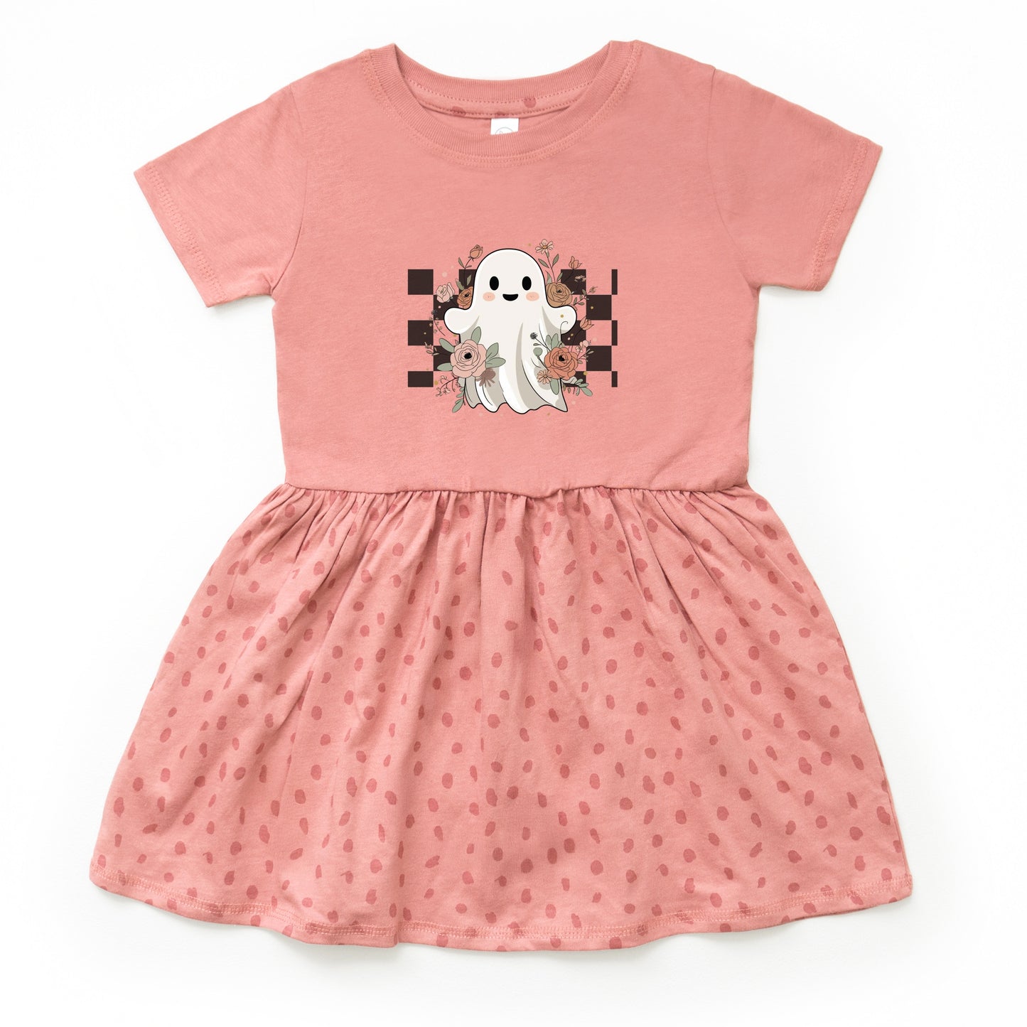 Checkered Ghost Rose - Kids Toddler Dress and Infant Dress