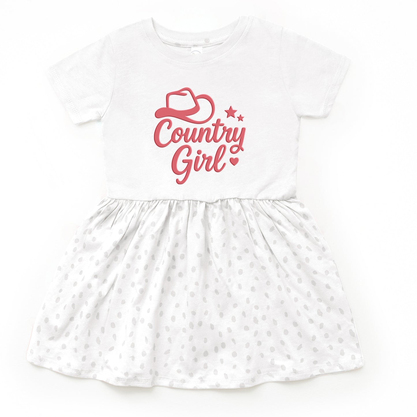 Country Girl Hat Puff Print - Toddler Graphic Dress