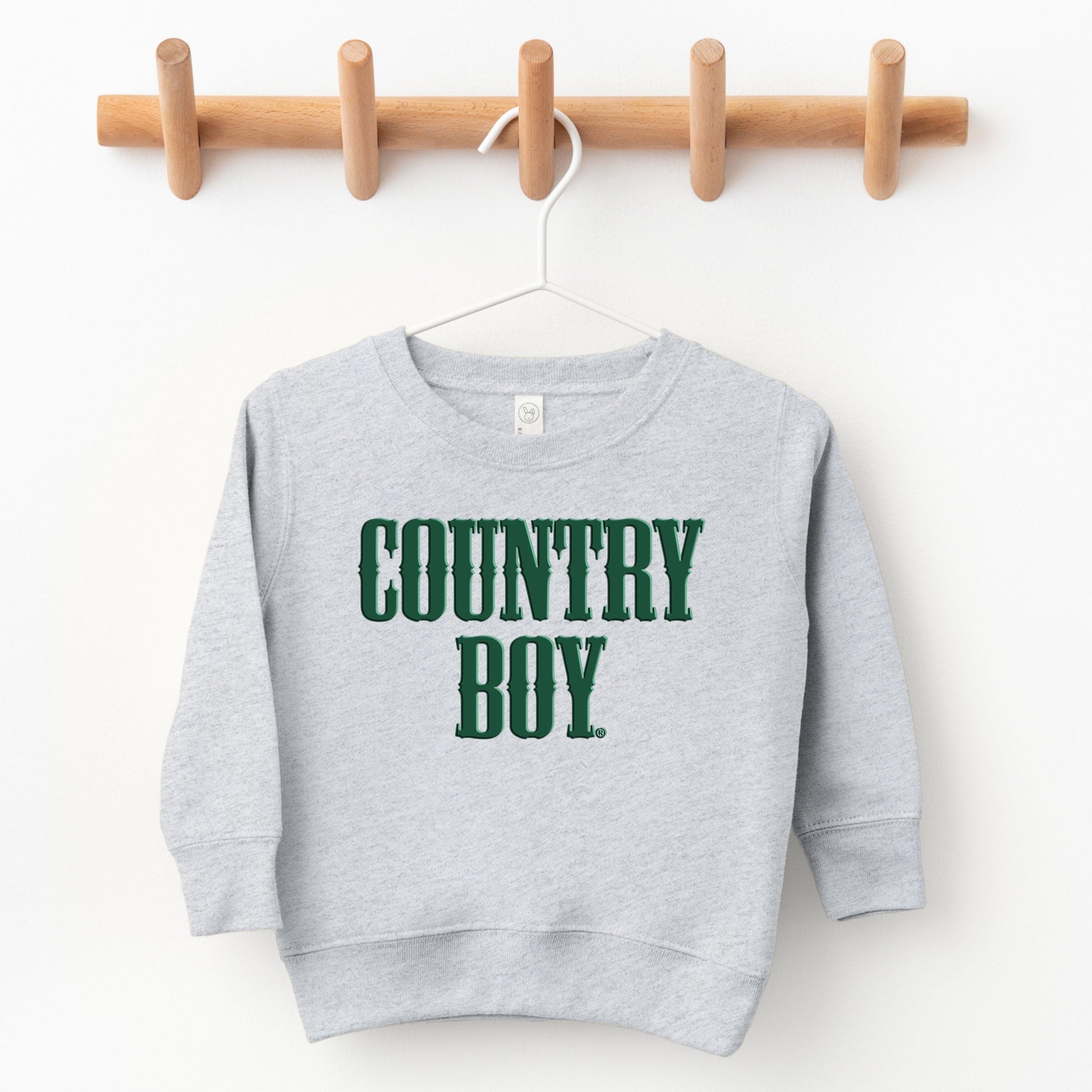 Country Boy Puff Print - Toddler Graphic Sweatshirt and Youth Graphic Sweatshirt