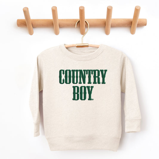 Country Boy Puff Print - Toddler Graphic Sweatshirt and Youth Graphic Sweatshirt