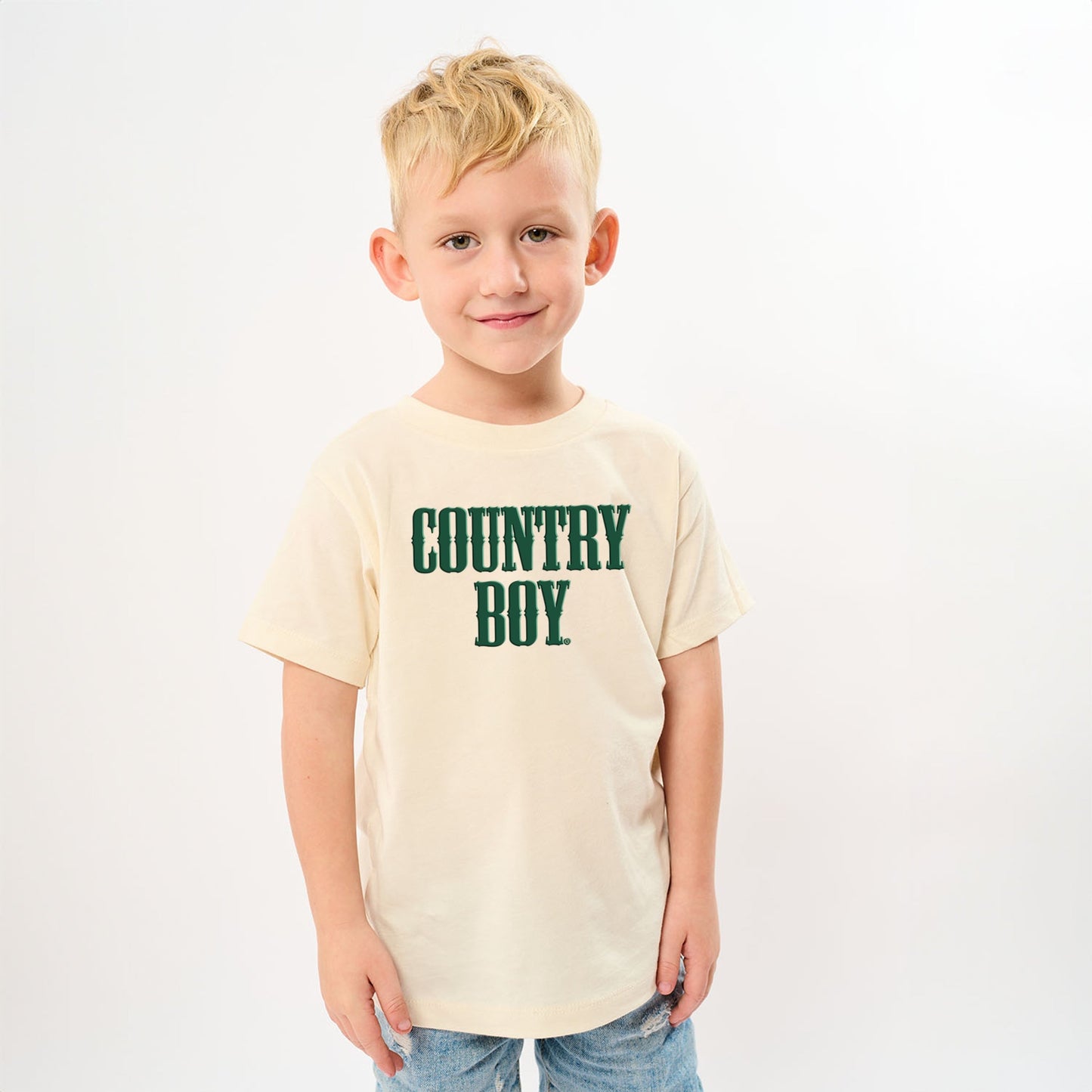 Country Boy Puff Print - Youth Short Sleeve Graphic T-Shirt and Toddler Short Sleeve Graphic T-Shirt
