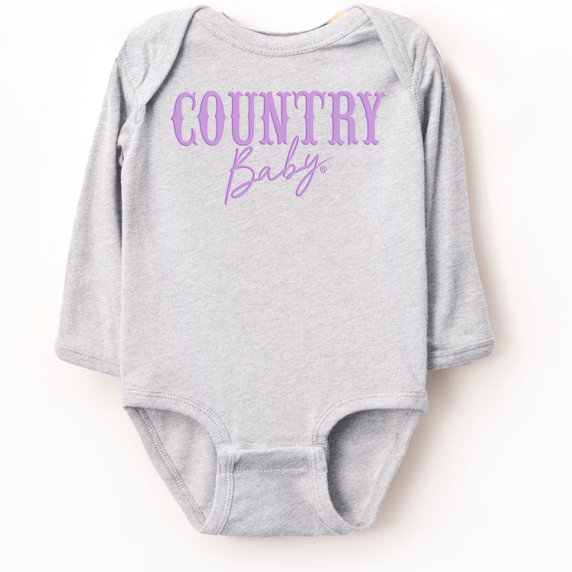 Country Baby Puff Print  - Baby Long Sleeve Bodysuit