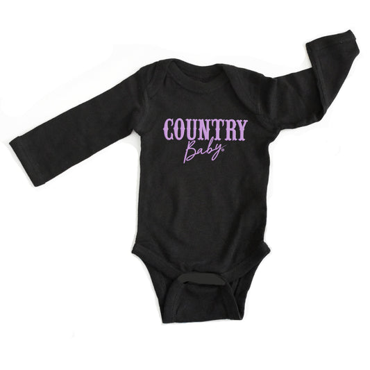 Country Baby Puff Print - Baby Long Sleeve Bodysuit