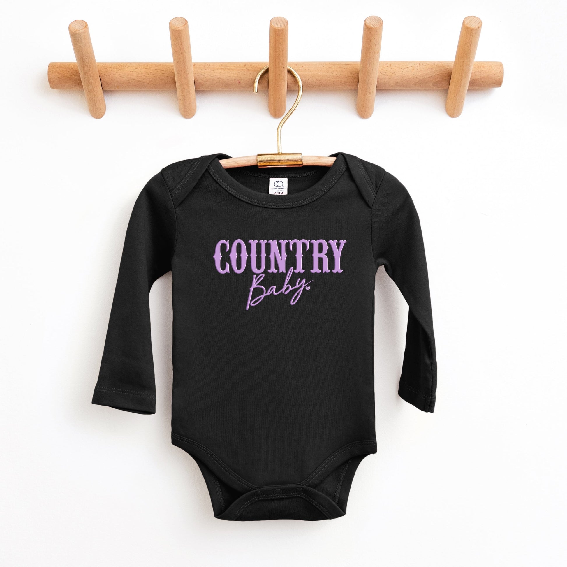 Country Baby Puff Print  - Baby Long Sleeve Bodysuit