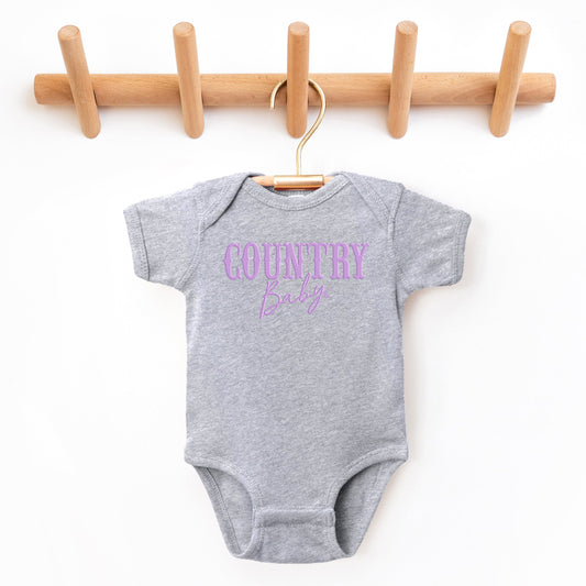 Country Baby Puff Print - Baby Short Sleeve Graphic Bodysuit