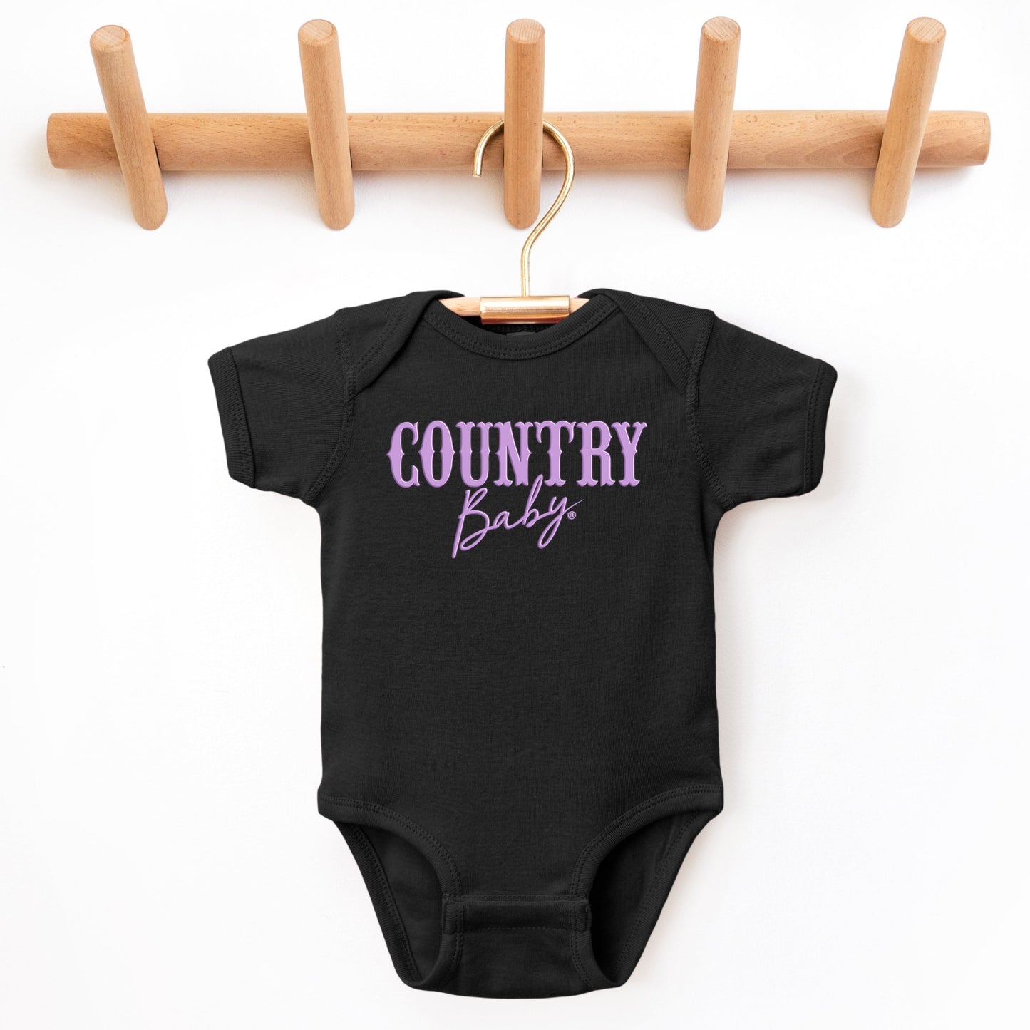 Country Baby Puff Print  - Baby Short Sleeve Graphic Bodysuit