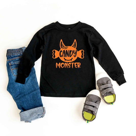 Candy Monster Horns Glitter | Youth Graphic Long Sleeve Tee