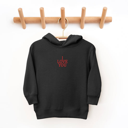 Embroidered I Love You Words | Toddler Graphic Hoodie