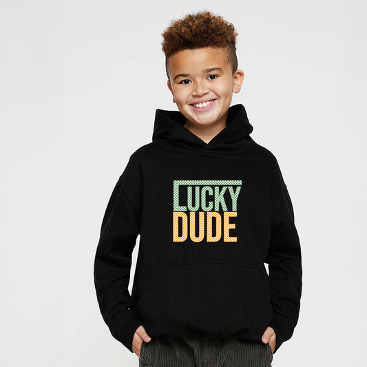 Block Checkered Lucky Dude | Youth Graphic Hoodie