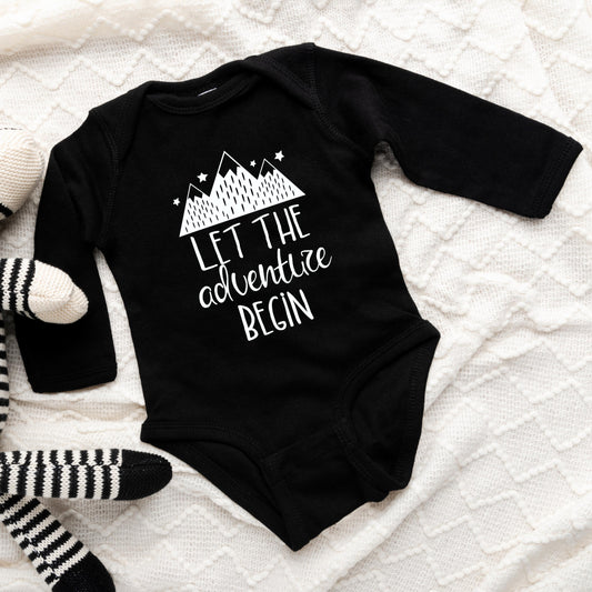 Let The Adventure Begin Mountains | Baby Long Sleeve Onesie