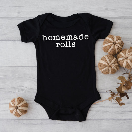 Homemade Rolls Typewriter | Baby Graphic Short Sleeve Onesie
