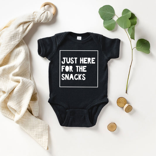 Just Here For The Snacks Kids | Baby Graphic Short Sleeve Onesie