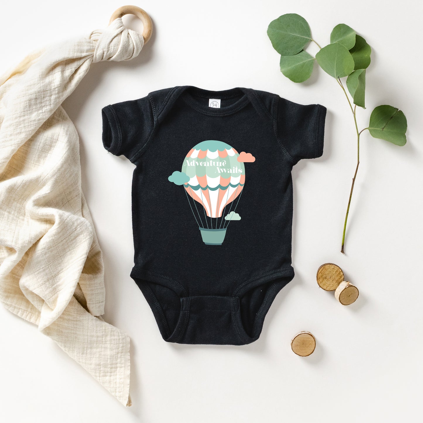 Adventure Awaits Clouds | Baby Graphic Short Sleeve Onesie