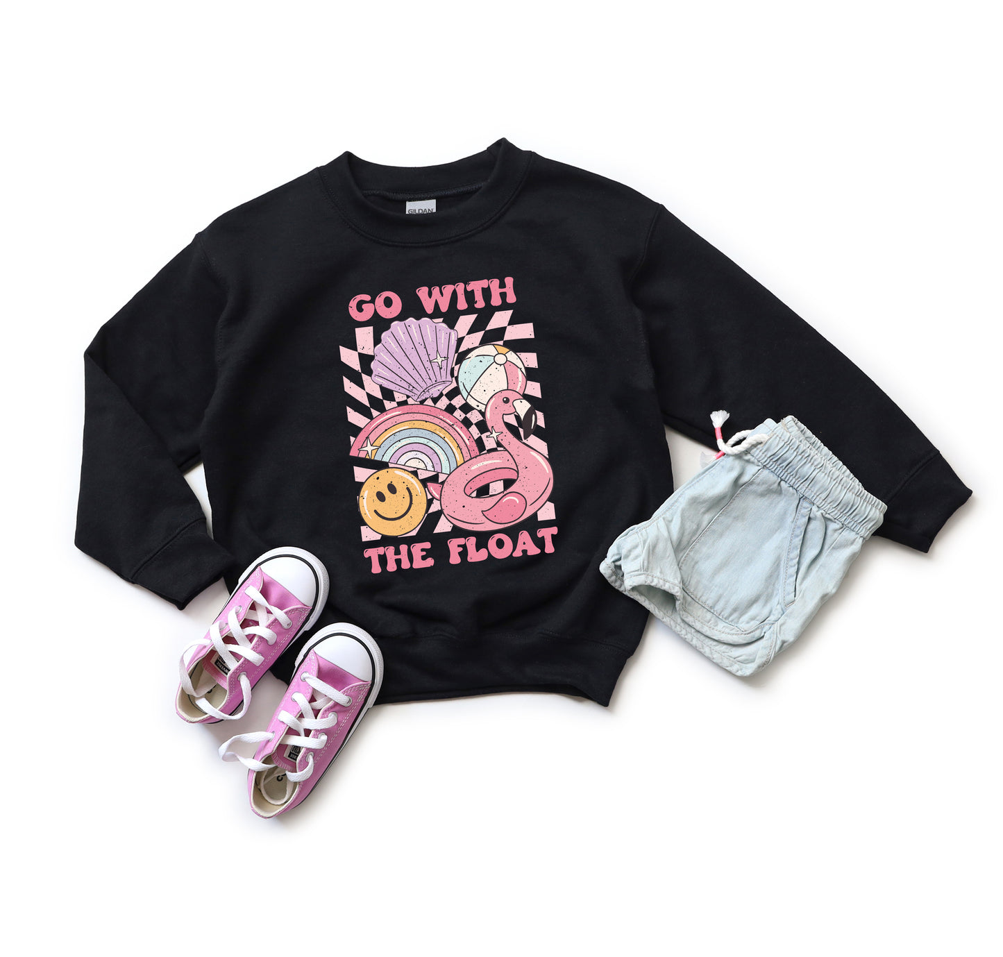 Go With The Float Pink | Youth Sweatshirt
