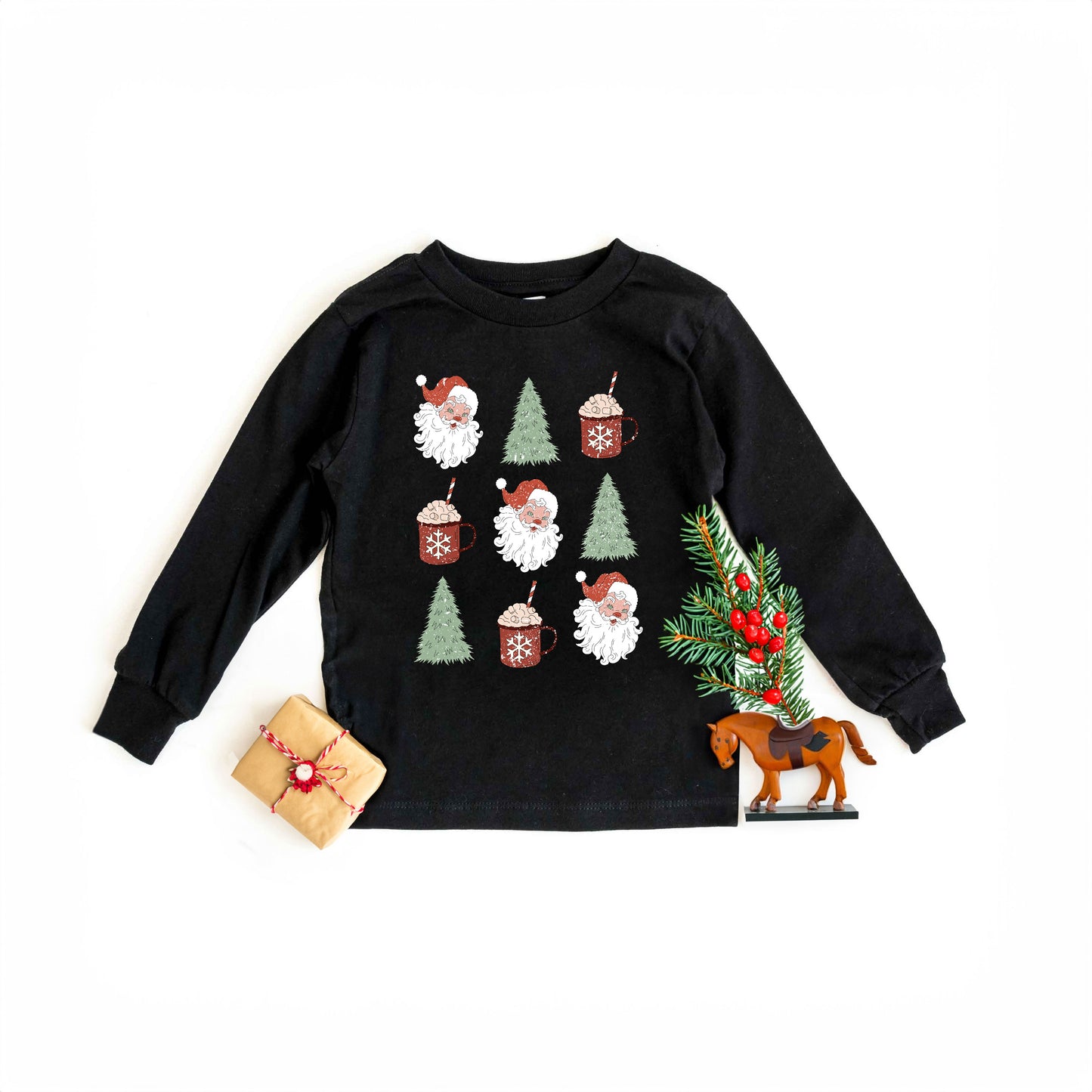 Tree And Mug Collage | Toddler Graphic Long Sleeve Tee