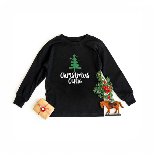 Christmas Tree Cutie Glitter | Toddler Graphic Long Sleeve Tee