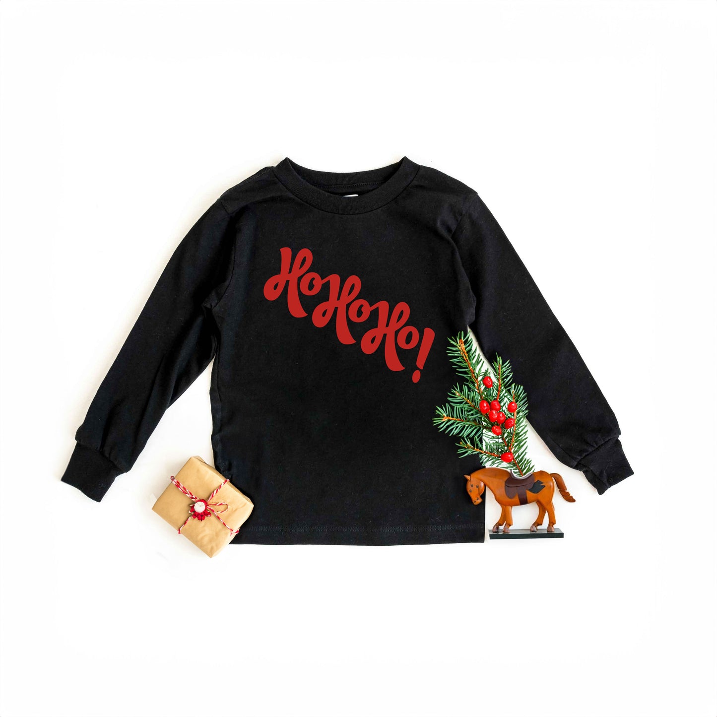 Diagonal Ho Ho Ho | Youth Graphic Long Sleeve Tee