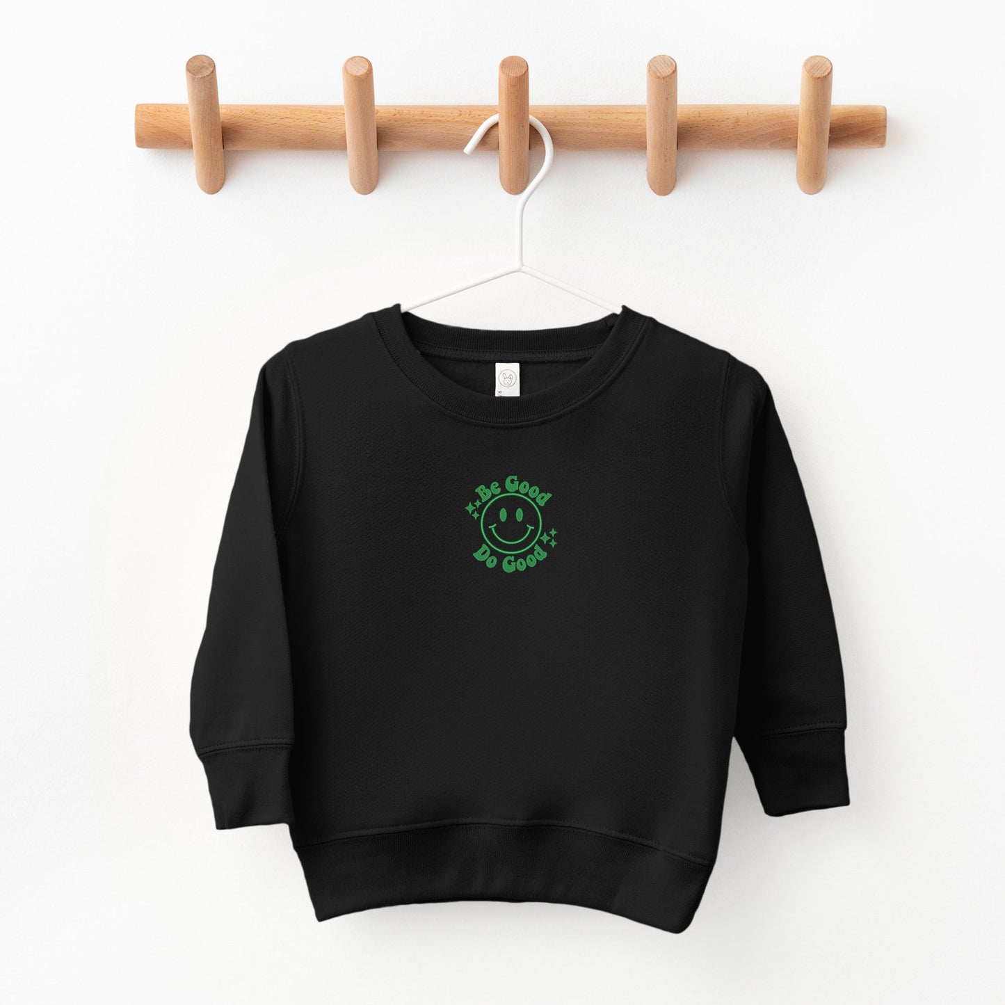 Embroidered Be Good Do Good Smiley Face | Youth Ultra-Soft Graphic Sweatshirt