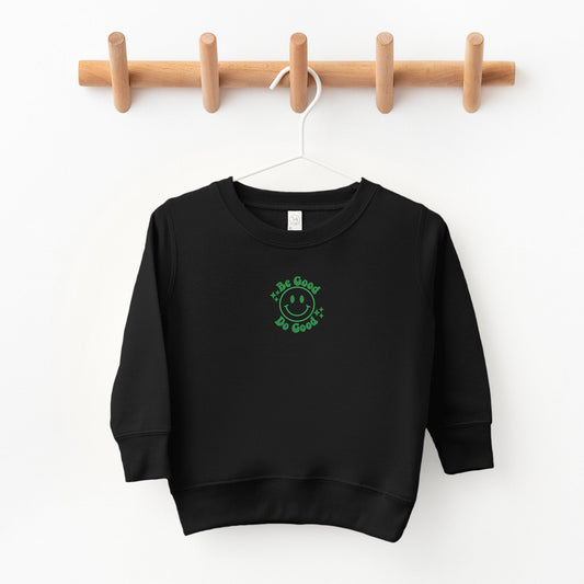 Embroidered Be Good Do Good Smiley Face | Youth Ultra-Soft Graphic Sweatshirt