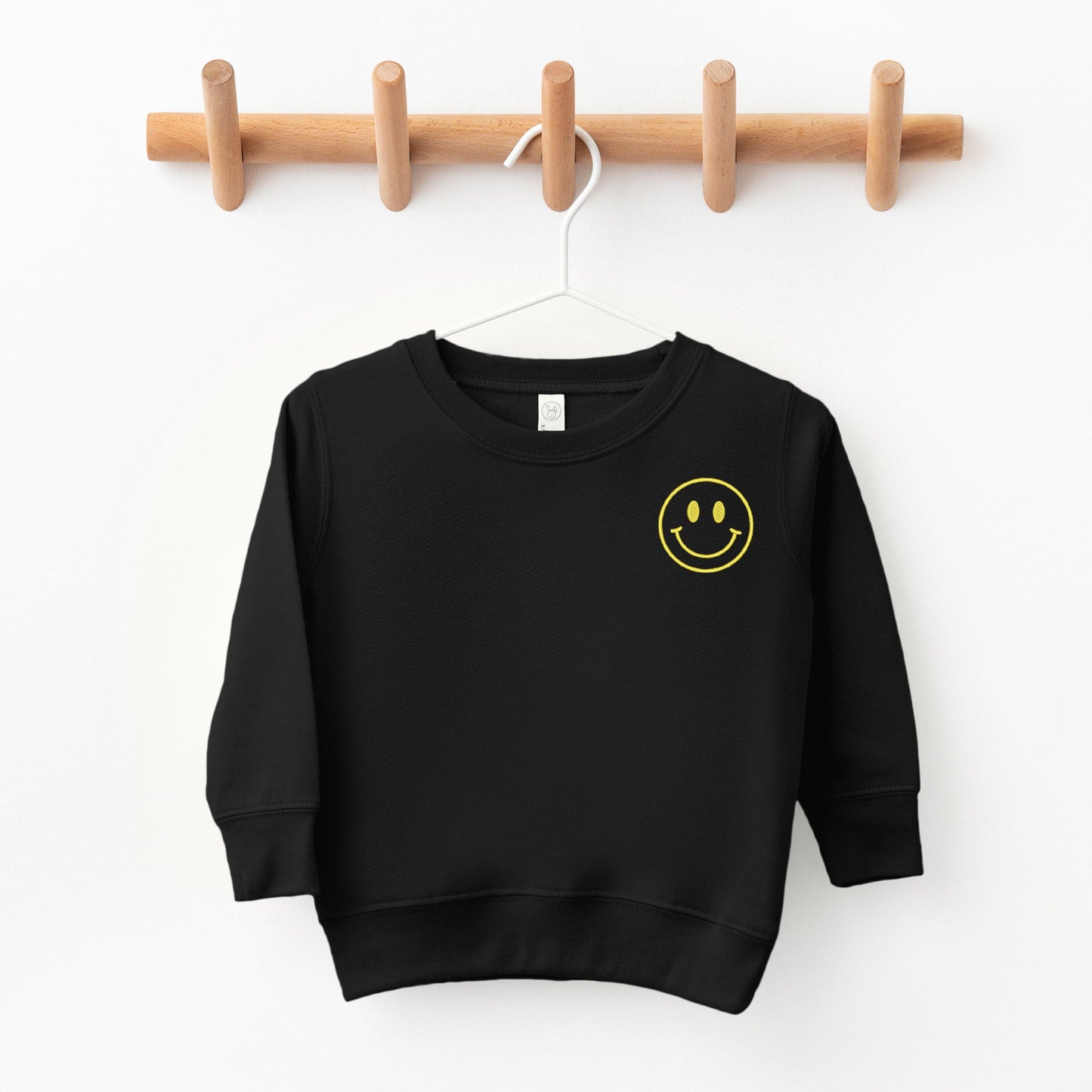 Embroidered Smiley Face Outline | Toddler Graphic Sweatshirt